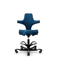 HÅG Capisco 8106 - Select (Gabriel) - Wolle / Polyamid - SC66071 - Navy blue - Schwarz - 265 mm (Sitzhöhe 53-79cm) - Weiche Rollen für harte Böden
