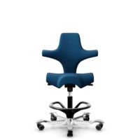 HÅG Capisco 8106 - Select (Gabriel) - Wolle / Polyamid - SC66071 - Navy blue - Schwarz - 265 mm (Sitzhöhe 53-79cm) - Weiche Rollen für harte Böden