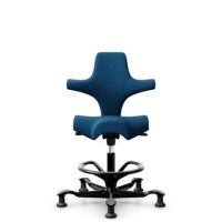 HÅG Capisco 8106 - Select (Gabriel) - Wolle / Polyamid - SC66071 - Navy blue - Schwarz - 265 mm (Sitzhöhe 53-79cm) - Bodengleiter