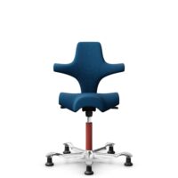 HÅG Capisco 8106 - Select (Gabriel) - Laine / Polyamide - SC66071 - Navy blue - Blush Rose - 265 mm (hauteur d’assise 53–79 cm) - Patins