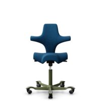 HÅG Capisco 8106 - Select (Gabriel) - Laine / Polyamide - SC66071 - Navy blue - Moss Grey - 150 mm (hauteur d’assise 40–55 cm) - Roues dures pour sols souples