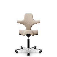 HÅG Capisco 8106 - Select (Gabriel) - Wool / Polyamide - SC61188 - Light beige - Black - 265 mm (seat height 53-79cm) - Soft castors for hard floors
