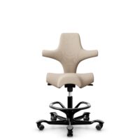 HÅG Capisco 8106 - Select (Gabriel) - Wool / Polyamide - SC61188 - Light beige - Black - 265 mm (seat height 53-79cm) - Soft castors for hard floors