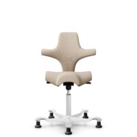 HÅG Capisco 8106 - Select (Gabriel) - Laine / Polyamide - SC61188 - Light beige - Blanc - 150 mm (hauteur d’assise 40–55 cm) - Patins
