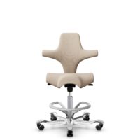 HÅG Capisco 8106 - Select (Gabriel) - Wol / Polyamide - SC61188 - Light beige - Framekleur - Zilver - Gasveer - 265 mm (Zithoogte 53-79cm) - Vloercontact - Zachte wielen t.b.v. harde vloeren - Voetenring - Ja, in framekleur - Voetster - Ja, voetster in...