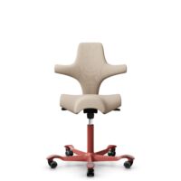 HÅG Capisco 8106 - Select (Gabriel) - Laine / Polyamide - SC61188 - Light beige - Blush Rose - 150 mm (hauteur d’assise 40–55 cm) - Roues dures pour sols souples