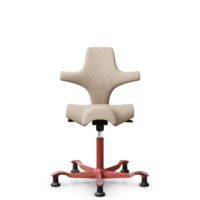 HÅG Capisco 8106 - Select (Gabriel) - Wol / Polyamide - SC61188 - Light beige - Framekleur - Blush Rose - Gasveer - 150 mm (Zithoogte 40-55cm) - Vloercontact - Glijdoppen - Voetenring - Nee, geen voetenring - Voetster - Nee, voetster in framekleur