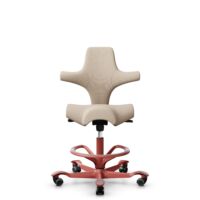 HÅG Capisco 8106 - Select (Gabriel) - Wol / Polyamide - SC61188 - Light beige - Framekleur - Blush Rose - Gasveer - 200 mm (Zithoogte 46-64cm) - Vloercontact - Harde wielen t.b.v. zachte vloeren - Voetenring - Ja, in framekleur - Voetster - Nee, voetst...
