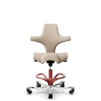 HÅG Capisco 8106 - Select (Gabriel) - Wol / Polyamide - SC61188 - Light beige - Framekleur - Blush Rose - Gasveer - 200 mm (Zithoogte 46-64cm) - Vloercontact - Harde wielen t.b.v. zachte vloeren - Voetenring - Ja, in framekleur - Voetster - Ja, voetste...
