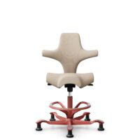 HÅG Capisco 8106 - Select (Gabriel) - Wol / Polyamide - SC61188 - Light beige - Framekleur - Blush Rose - Gasveer - 200 mm (Zithoogte 46-64cm) - Vloercontact - Glijdoppen - Voetenring - Ja, in framekleur - Voetster - Nee, voetster in framekleur
