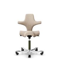 HÅG Capisco 8106 - Select (Gabriel) - Wol / Polyamide - SC61188 - Light beige - Framekleur - Moss Grey - Gasveer - 150 mm (Zithoogte 40-55cm) - Vloercontact - Harde wielen t.b.v. zachte vloeren - Voetenring - Nee, geen voetenring - Voetster - Ja, voets...