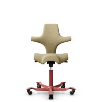 HÅG Capisco 8106 - Select (Gabriel) - Wol / Polyamide - SC62097 - Light ochre - Framekleur - Blush Rose - Gasveer - 150 mm (Zithoogte 40-55cm) - Vloercontact - Harde wielen t.b.v. zachte vloeren - Voetenring - Nee, geen voetenring - Voetster - Nee, voe...