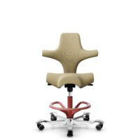 HÅG Capisco 8106 - Select (Gabriel) - Wool / Polyamide - SC62097 - Light ochre - Blush Rose - 200 mm (seat height 46-64cm) - Soft castors for hard floors