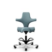 HÅG Capisco 8106 - Select (Gabriel) - Wool / Polyamide - SC67098 - Glacier blue - Black - 200 mm (seat height 46-64cm) - Soft castors for hard floors