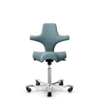 HÅG Capisco 8106 - Select (Gabriel) - Wol / Polyamide - SC67098 - Glacier blue - Zilver - 150mm - Zachte wielen t.b.v. harde vloeren