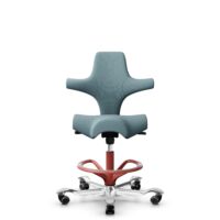 HÅG Capisco 8106 - Select (Gabriel) - Laine / Polyamide - SC67098 - Glacier blue - Blush Rose - 265 mm (hauteur d’assise 53–79 cm) - Roues dures pour sols souples