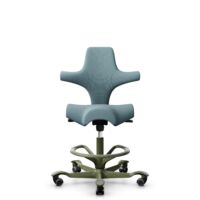 HÅG Capisco 8106 - Select (Gabriel) - Wool / Polyamide - SC67098 - Glacier blue - Moss Grey - 200 mm (seat height 46-64cm) - Soft castors for hard floors