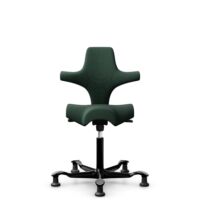 HÅG Capisco 8106 - Select (Gabriel) - Wool / Polyamide - SC68209 - Dark green - Black - 150mm (seat height 40–55cm) - Glides
