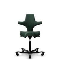 HÅG Capisco 8106 - Select (Gabriel) - Laine / Polyamide - SC68209 - Dark green - Noir - 265 mm (hauteur d’assise 53–79 cm) - Roues dures pour sols souples