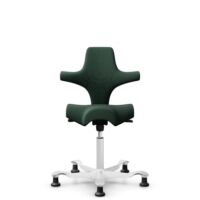 HÅG Capisco 8106 - Select (Gabriel) - Wool / Polyamide - SC68209 - Dark green - White - 150mm (seat height 40–55cm) - Glides