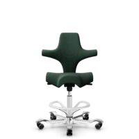 HÅG Capisco 8106 - Select (Gabriel) - Wool / Polyamide - SC68209 - Dark green - White - 200 mm (seat height 46-64cm) - Hard castors for soft floors