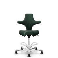 HÅG Capisco 8106 - Select (Gabriel) - Wolle / Polyamid - SC68209 - Dark green - Weiß - 200 mm (Sitzhöhe 46-64cm) - Bodengleiter