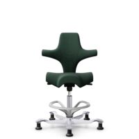 HÅG Capisco 8106 - Select (Gabriel) - Wol / Polyamide - SC68209 - Dark green - Zilver - 265 mm (Zithoogte 53-79cm) - Glijdoppen