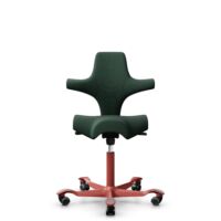 HÅG Capisco 8106 - Select (Gabriel) - Wol / Polyamide - SC68209 - Dark green - Framekleur - Blush Rose - Gasveer - 150 mm (Zithoogte 40-55cm) - Vloercontact - Harde wielen t.b.v. zachte vloeren - Voetenring - Nee, geen voetenring - Voetster - Nee, voet...