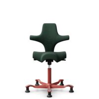 HÅG Capisco 8106 - Select (Gabriel) - Laine / Polyamide - SC68209 - Dark green - Blush Rose - 200 mm (hauteur d’assise 46–64 cm) - Patins