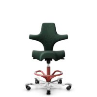 HÅG Capisco 8106 - Select (Gabriel) - Wolle / Polyamid - SC68209 - Dark green - Blush Rose - 265 mm (Sitzhöhe 53-79cm) - Harte Rollen für weiche Böden