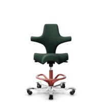 HÅG Capisco 8106 - Select (Gabriel) - Laine / Polyamide - SC68209 - Dark green - Blush Rose - 265 mm (hauteur d’assise 53–79 cm) - Roues souples pour sols durs