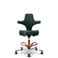 HÅG Capisco 8106 - Select (Gabriel) - Wool / Polyamide - SC68209 - Dark green - Blush Rose - 265 mm (seat height 53-79cm) - Glides