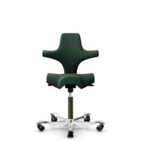 HÅG Capisco 8106 - Select (Gabriel) - Wolle / Polyamid - SC68209 - Dark green - Moss Grey - 200 mm (Sitzhöhe 46-64cm) - Harte Rollen für weiche Böden