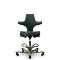 HÅG Capisco 8106 - Select (Gabriel) - Laine / Polyamide - SC68209 - Dark green - Moss Grey - 265 mm (hauteur d’assise 53–79 cm) - Roues souples pour sols durs