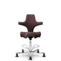 HÅG Capisco 8106 - Select (Gabriel) - Wool / Polyamide - SC61186 - Chestnut - White - 200 mm (seat height 46-64cm) - Glides
