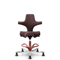 HÅG Capisco 8106 - Select (Gabriel) - Laine / Polyamide - SC61186 - Chestnut - Blush Rose - 200 mm (hauteur d’assise 46–64 cm) - Patins