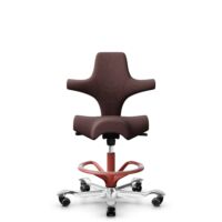 HÅG Capisco 8106 - Select (Gabriel) - Wolle / Polyamid - SC61186 - Chestnut - Blush Rose - 265 mm (Sitzhöhe 53-79cm) - Harte Rollen für weiche Böden