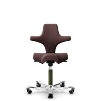 HÅG Capisco 8106 - Select (Gabriel) - Wolle / Polyamid - SC61186 - Chestnut - Moss Grey - 200 mm (Sitzhöhe 46-64cm) - Harte Rollen für weiche Böden