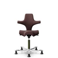 HÅG Capisco 8106 - Select (Gabriel) - Laine / Polyamide - SC61186 - Chestnut - Moss Grey - 265 mm (hauteur d’assise 53–79 cm) - Patins