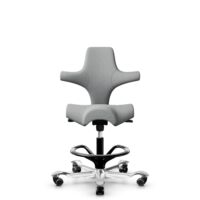 HÅG Capisco 8106 - Capture (Gabriel) - Wool / Polyamide - CPT4102 - Light grey - Black - 200 mm (seat height 46-64cm) - Hard castors for soft floors