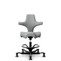 HÅG Capisco 8106 - Capture (Gabriel) - Wol / Polyamide - CPT4102 - Light grey - Zwart - 265 mm (Zithoogte 53-79cm) - Glijdoppen
