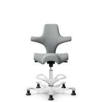 HÅG Capisco 8106 - Capture (Gabriel) - Wool / Polyamide - CPT4102 - Light grey - White - 200 mm (seat height 46-64cm) - Glides