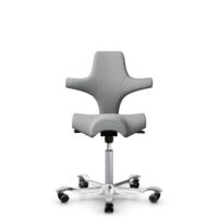 HÅG Capisco 8106 - Capture (Gabriel) - Wol / Polyamide - CPT4102 - Light grey - Zilver - 150mm - Harde wielen t.b.v. zachte vloeren