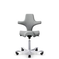 HÅG Capisco 8106 - Capture (Gabriel) - Wol / Polyamide - CPT4102 - Light grey - Framekleur - Zilver - Gasveer - 150 mm (Zithoogte 40-55cm) - Vloercontact - Zachte wielen t.b.v. harde vloeren - Voetenring - Nee, geen voetenring - Voetster - Nee, voetste...