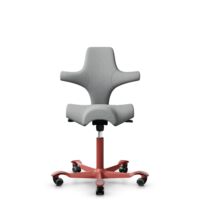 HÅG Capisco 8106 - Capture (Gabriel) - Wol / Polyamide - CPT4102 - Light grey - Framekleur - Blush Rose - Gasveer - 150 mm (Zithoogte 40-55cm) - Vloercontact - Harde wielen t.b.v. zachte vloeren - Voetenring - Nee, geen voetenring - Voetster - Nee, voe...