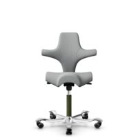 HÅG Capisco 8106 - Capture (Gabriel) - Wool / Polyamide - CPT4102 - Light grey - Moss Grey - 150mm (seat height 40–55cm) - Soft castors for hard floors