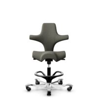 HÅG Capisco 8106 - Capture (Gabriel) - Lana / Poliamida - CPT4401 - Warm grey - Black - 265 mm (seat height 53-79cm) - Hard castors for soft floors