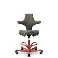 HÅG Capisco 8106 - Capture (Gabriel) - Laine / Polyamide - CPT4401 - Warm grey - Blush Rose - 200 mm (hauteur d’assise 46–64 cm) - Roues souples pour sols durs