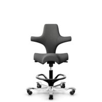 HÅG Capisco 8106 - Capture (Gabriel) - Lana / Poliamida - CPT4601 - Dark grey - Black - 200 mm (seat height 46-64cm) - Hard castors for soft floors