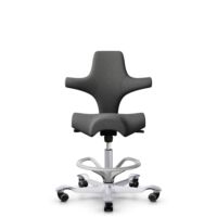 HÅG Capisco 8106 - Capture (Gabriel) - Laine / Polyamide - CPT4601 - Dark grey - Argent - 265 mm (hauteur d’assise 53–79 cm) - Roues dures pour sols souples